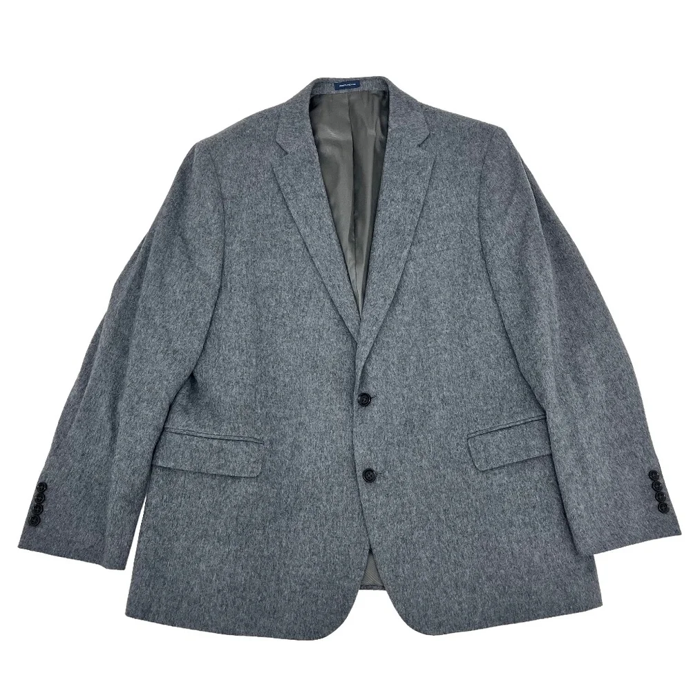 Stafford‎ Mens 48R Single Breasted Sport Coat Gray Classic Fit Camel Hair Lined